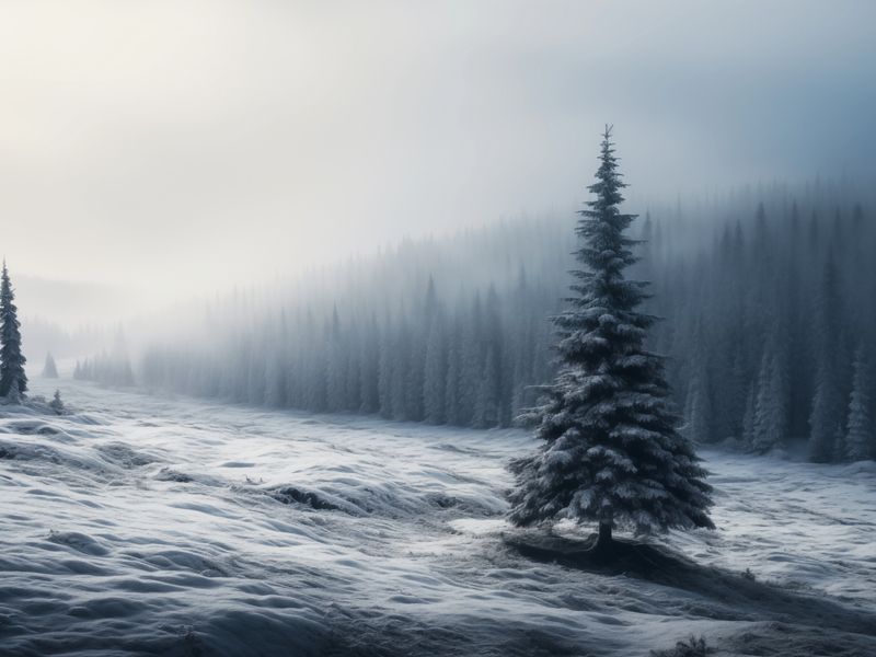 Plakat 100x75cm Samotna Choinka zdjęcie 1