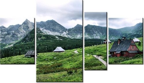 120CM 70 OBRAZ 4 ELEM CHATY TATRZAŃSKIE ŚCIENNY na Arena.pl