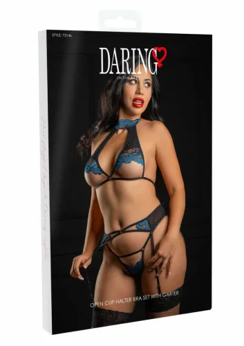 daring intimates halter bra set royal blue z pasem do pończoch na Arena.pl