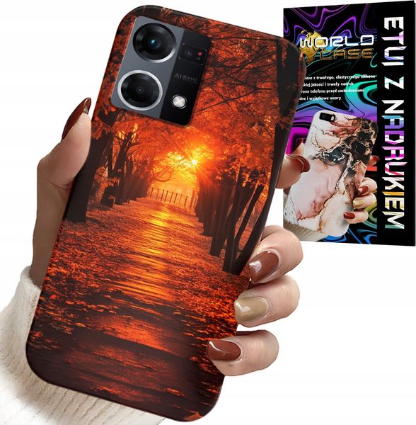 ETUI DO OPPO RENO7 4G - PARK, JESIEŃ, SPADAJĄCE LIŚCIE, PLECKI zdjęcie 1