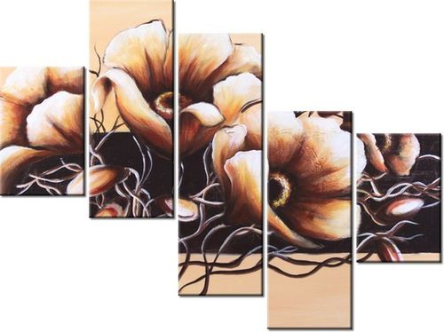 100 75CM OBRAZ 5 ELEM DOSTOJNE KWIATY ŚCIENNY na Arena.pl