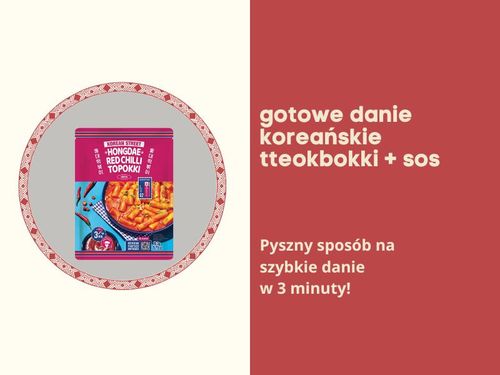 Topokki danie instant z sosem chilli ostrym hongdae gotowe w 3 minuty 163g na Arena.pl