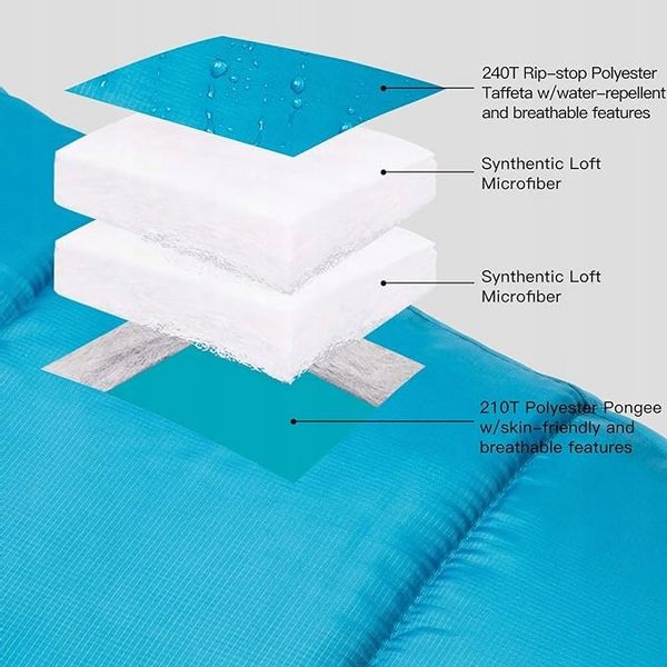 Bessport Śpiwór, od -10°C do 15°C, na 4 pory roku, typu mumia, gruby zdjęcie 6