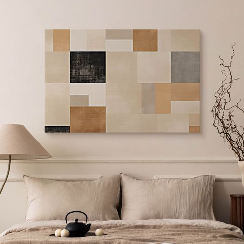 Obraz Canvas Abstrakcja Wzór Geometryczny Styl Boho Kwadraty 40cm x 30cm na Arena.pl