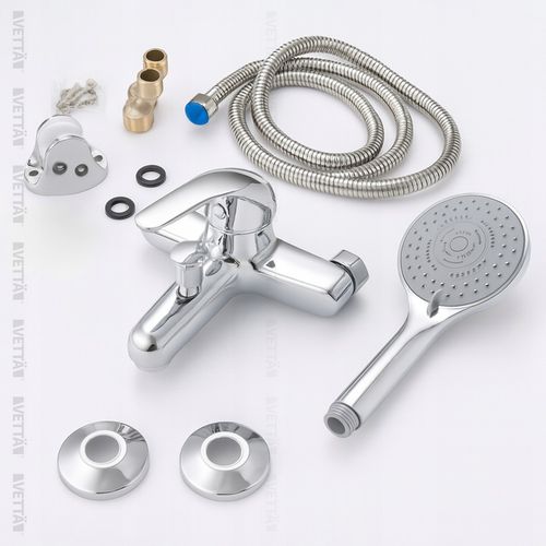 ZESTAW WANNOWY BATERIA PRYSZNICOWA ścienna wąż uchwyt słuchawka 5 trybów na Arena.pl