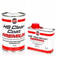 Lakier Bezbarwny Samochodowy Klar HML HS 1L Utwardzacz Normal 0,5L Komplet