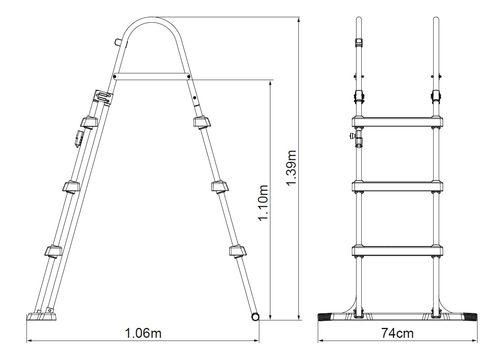Drabinka Do Basenu Dwustronna 107 Cm na Arena.pl