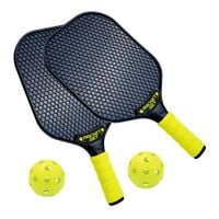 Zestaw do pickleball inSPORTline PBS150 ∙ rakietki 20x40 cm ∙ perforowane piłki ∙ dla 2 osób ∙ motoryka i koordynacja ∙ podróżny