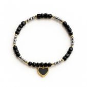 bransoletka na rękę stal chirurgiczna  14k złotem, , na gumce bst1566