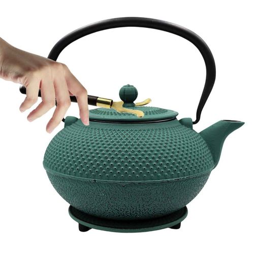 zaparzacz żeliwny dzbanek zielony 1,4l z filtrem i filiżankami prezent na Arena.pl