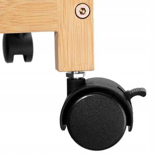 PÓŁKA ŁAZIENKOWA KUCHENNA SZAFKA NA KÓŁKACH REGAŁ BAMBUSOWY 3 POZIOMY na Arena.pl