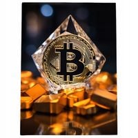 2 x Obraz 100x70 bitcoin kryptowaluty diament kryształ