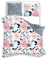 Pościel 140X200 Milagro Verde 011 Różowe Kwiaty