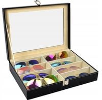Pudełko na Okulary Etui Organizer na 8 Okularów Elegancka Szkatułka Prezent