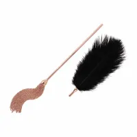 rosy gold feather tickler & whip 2w1 - roża złota, elegancki design
