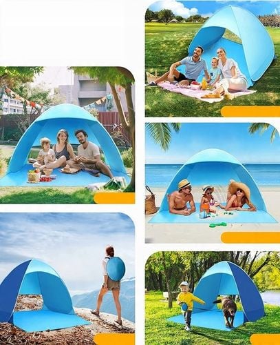 NAMIOT PLAŻOWY SAMOROZKŁADAJĄCY KEMPINGOWY WODOODPORNY OCHRONA SŁONECZNA na Arena.pl