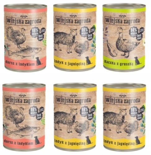 WIEJSKA ZAGRODA KARMA MOKRA MIX SMAKÓW 6x400G na Arena.pl