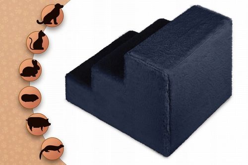 Schodki dla psa 3-stopnie tapicerowane granatowe podest dla psa do kanapy na Arena.pl