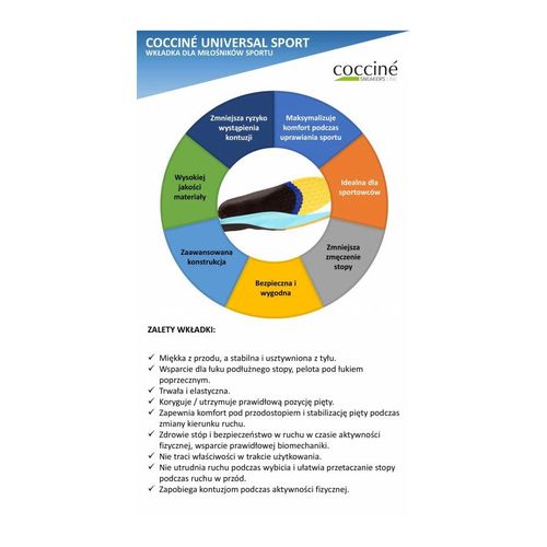 r. 40-43 - wkładki do butów sneakers coccine universal sport na Arena.pl