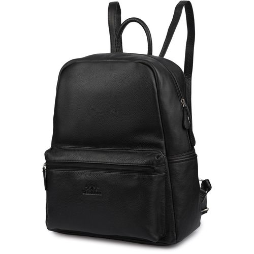 Skórzany plecak A4 duży pojemny do szkoły Włoski kremowy P16 na Arena.pl