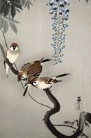 Plakat 30x45cm Ring Sparrows, Koson Japoński Vintage do Salonu