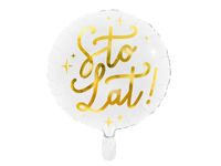 Balon foliowy "Sto lat!", biały, 35 cm [balon na hel]