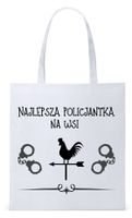Dla Policjanta Policjantki Torba Eco Biała Shopper Z Nadrukiem Ze Zdjęciem