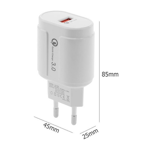 SZYBKA ŁADOWARKA BIAŁA QC 3.0A 1xUSB PC22 na Arena.pl