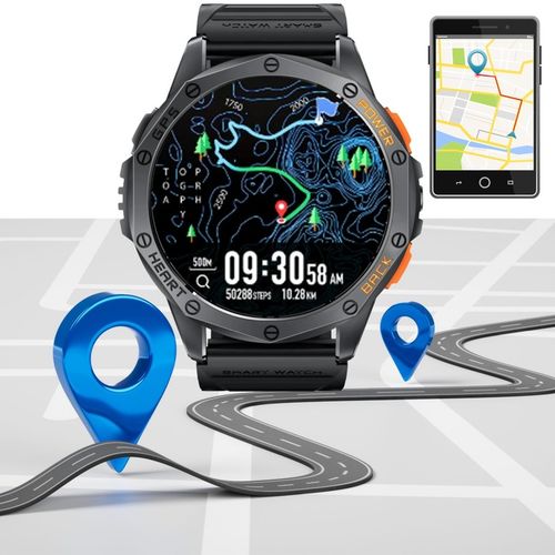 SMARTWATCH MĘSKI GPS MENU POLSKIE WODOODPORNY SPORT ROZMOWY SMART WATCH PL na Arena.pl