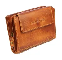 portfel damski skórzany j.jones w kolorze koniakowym z zewnętrznym