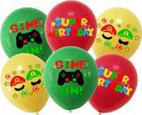 ZESTAW BALONÓW Z NADRUKIEM SUPER MARIO BROS DEKORACJA URODZINOWA