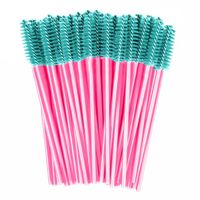 SZCZOTECZKA DO RZĘS I BRWI SPIRALKA RÓŻOWO TURKUSOWA 50 sztuk