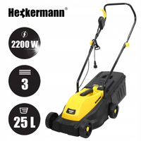 KOSIARKA ELEKTRYCZNA DO TRAWY MOCNA LEKKA 30cm Z KOSZEM 25L 2200W PREMIUM