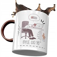 Kubek Bordowy Śmieszny Zabawny Byle Do 16:00 Z Nadrukiem Ze Zdjęciem