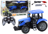 Traktor Zdalnie Sterowany RC 2.4G Dźwięki Niebieski