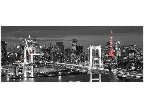 100X40CM ZEGAR TOKYO MOST TĘCZOWY OBRAZ na Arena.pl