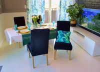 Pokrowiec Na Krzesło Granatowy Welur Elastyczny