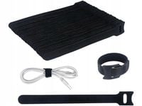 TAŚMA RZEP ORGANIZER KABLI OPASKA DO SPINANIA ZACISKOWA 15cm CZARNY 50