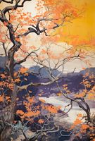 Plakat 68x101cm Złota Jesień nad Jeziorem