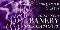 BANER REKLAMOWY oczkowany 100x50 cm DOWOLNA GRAFIKA + projekt w cenie