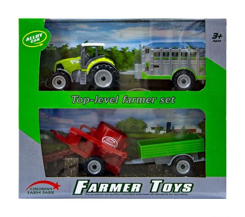 Traktor z wymiennymi  przyczepami zielony na Arena.pl