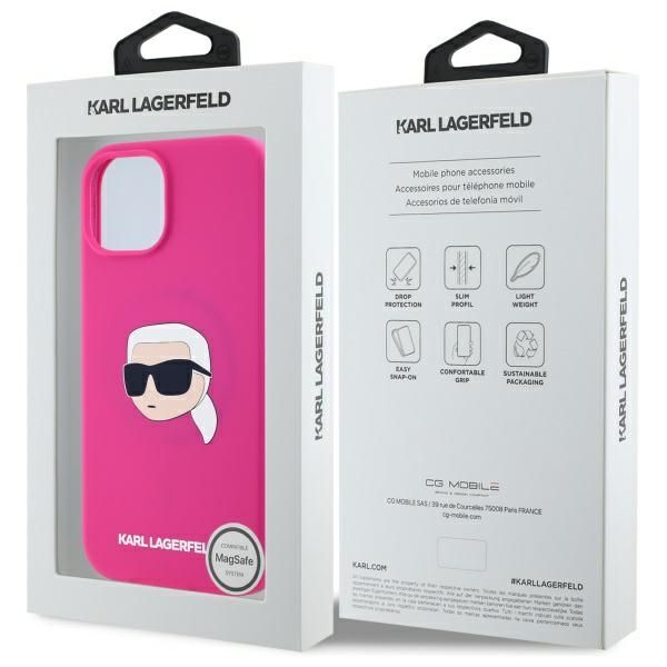 Etui Karl Lagerfeld do iPhone 15, Różowy, MagSafe zdjęcie 8
