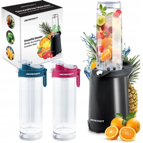 BLENDER KIELICHOWY SMOOTHIE DO KOKTAJLI BERDSEN 700W + 2 BUTELKI 0,57L zdjęcie 1