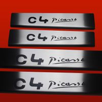 Listwa progowa CITROEN C4 PICASSO MK2 Stal nierdzewna 304 mat z czarnymi li