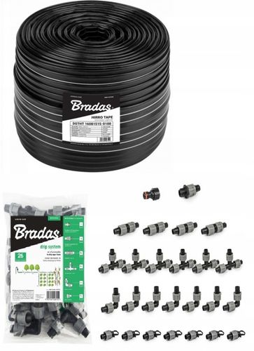 Taśma kroplująca linia 100m + zestaw akcesoriów 26 roz kroplowników co 10cm na Arena.pl