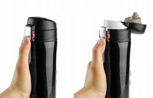 KUBEK TERMICZNY TERMOS NA KAWĘ HERBATĘ DO SAMOCHODU 440 ml PREZENT CZARNY na Arena.pl