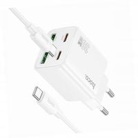 Biała ładowarka cztery porty USB-C 30W Hoco do Honor 600