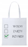 Torba Biała Eco Shopper Dla Inżyniera Prezent Z Nadrukiem Ze Zdjęciem
