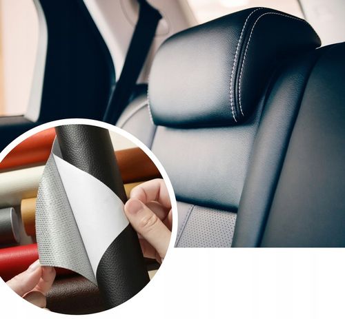 SKÓRA SAMOPRZYLEPNA EKO SKÓRA SKAJ TAPICERSKI KLEJ ŁATY CZARNY 140X50 CM na Arena.pl