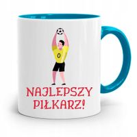 Kubek Błękitny Dla Piłkarza Zawodnika Najlepszy Z Nadrukiem Ze Zdjęciem